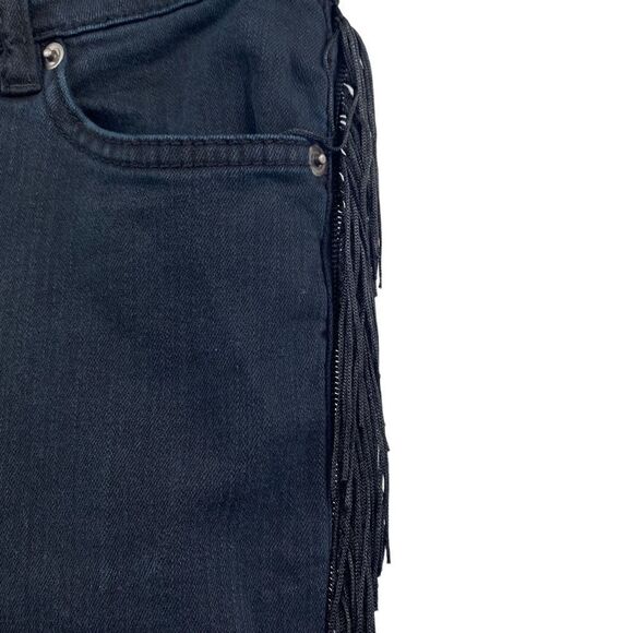 Chelsea & violet black Fringe Jeans Size 25 - Picture 3 of 10
